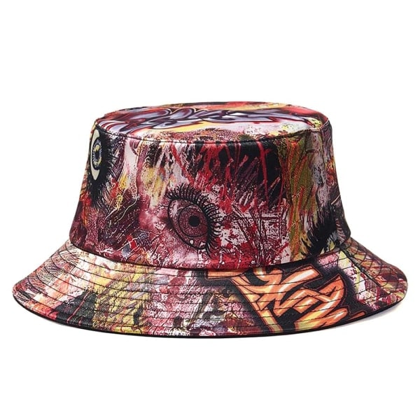 Quanhaigou Bucket Hat för Män Kvinnor, Packbara Vändbara Tryckta Solhattar, Fiskehatt för Utomhus Sommarresor Vandring Strand