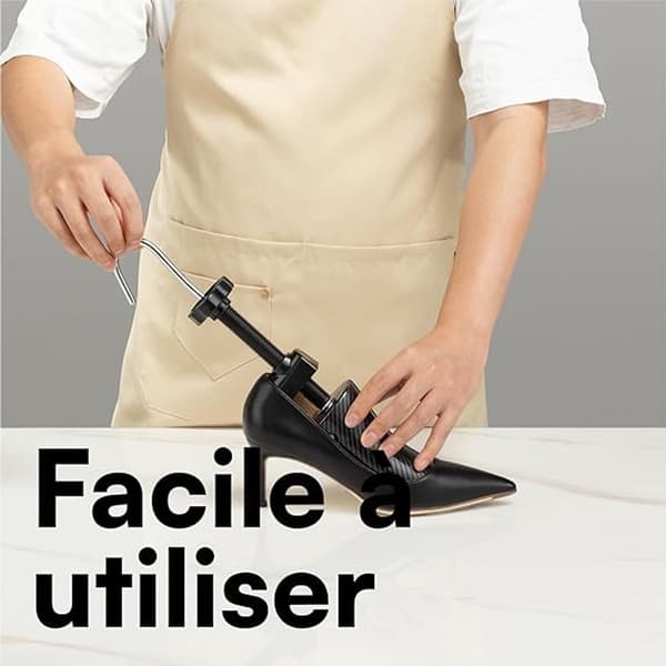 Skoblock för damer, justerbar bredd och längd i PU, skoblock för stövlar, storlek 37-41, 2-pack