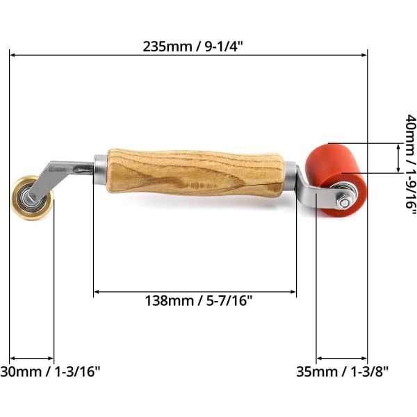 Galaxy 40 mm silikonrulla 6 mm messinkisillä yksityiskohdilla Penny Roller, tasoittava saumanrullaustyökalu