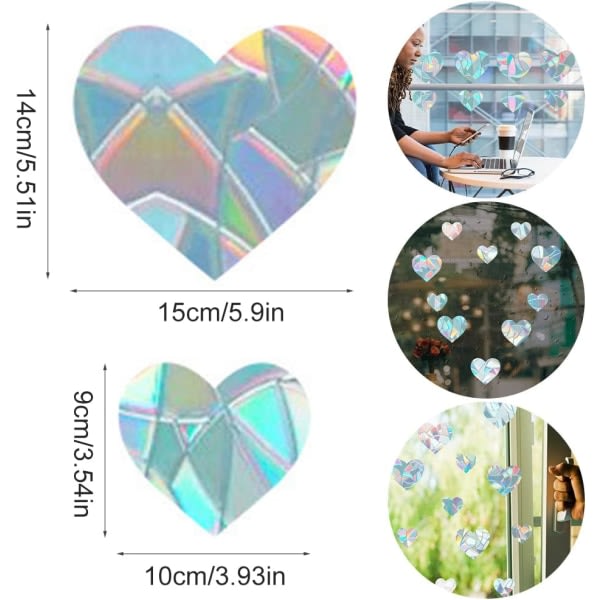 TG Regnbue Prismer Vindue Klistermærker, 10 ST Statiske Regnbue Glas Sticker