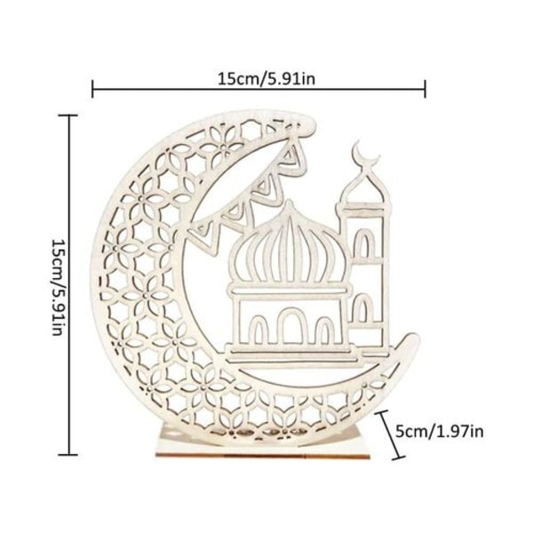 LED-lampe Ramadan-dekorasjon, halvmåne-stjernelampepynt for muslimer