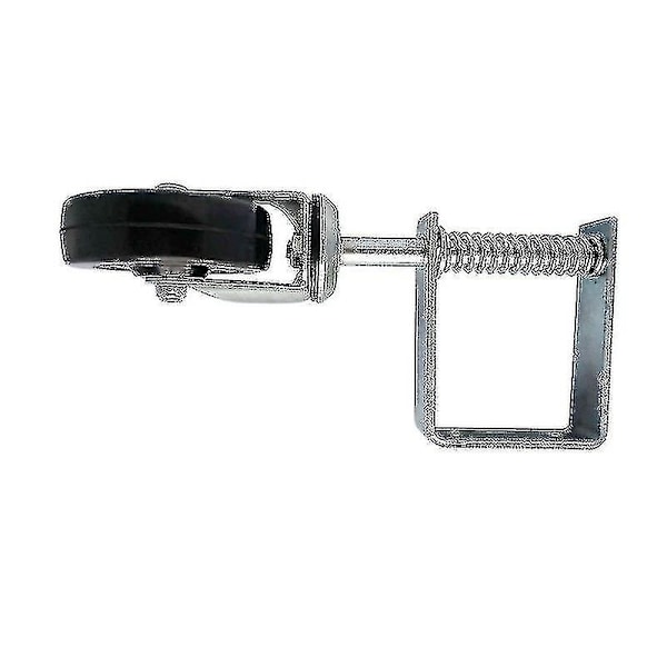 10 cm Kraftiga Fjäderbelastade Gummihjul för Grindar, Kraftiga Fjäderbelastade Hjul för Hemdörrar (1 st, Svart) - WELLNGS
