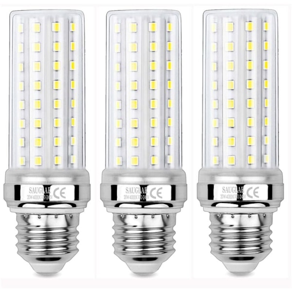 3-pack 20W LED majskolvslampor, motsvarande 150W glödlampa, 2300lm, 4000K neutralvitt, E27-lampor med Edison-sockel