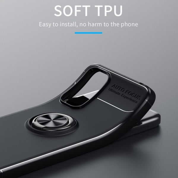 Xiaomi Redmi Note 11 / 11S skal med Finger Ring og inbyggd plåt Svart