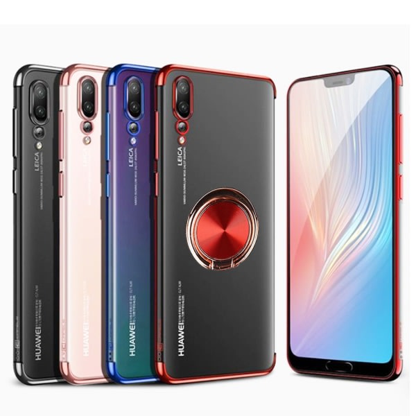 TG Huawei P20 Pro - Stilfuldt Floveme Cover med Ringholder Sort