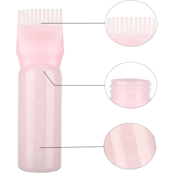 TG 1 Pack vaaleanpunainen hiusväriharjapullo juurikampa-applikaattoripullo hiusväriväri-applikaattoripullo päänahan hoitoon (vaaleanpunainen)