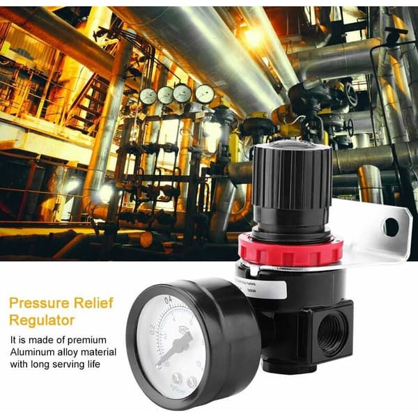 1 stk. AR2000 G1/4 Lufttrykksregulator Pneumatisk Kontrollkompressor med Måler