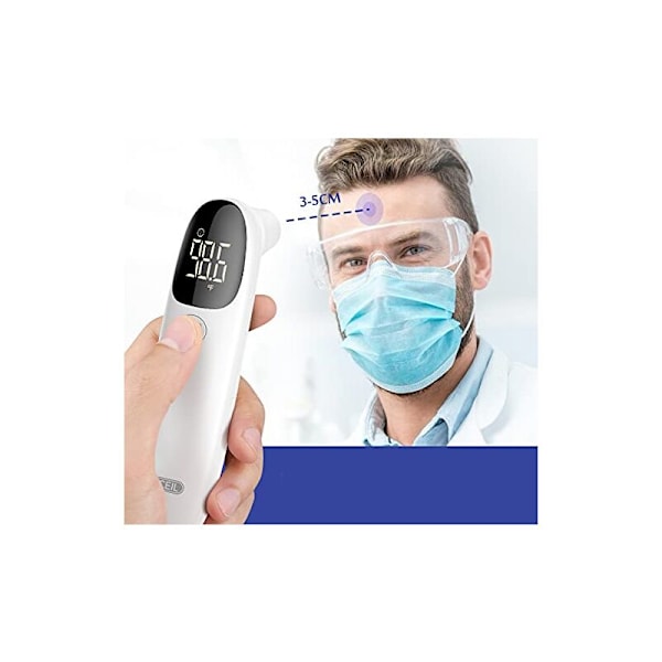 Pann- och örtermometer Medicinsk infraröd kontaktlös termometer för vuxna barn baby, LCD-display ljudalternativ minnen