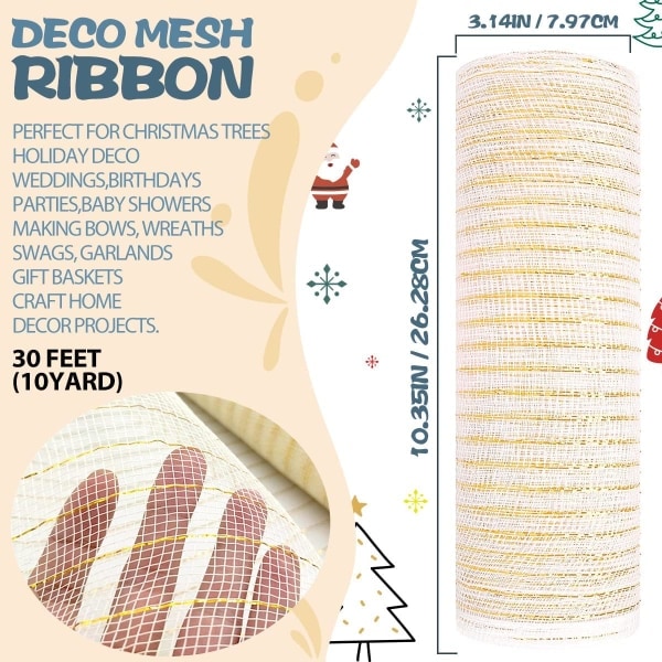 Deco Mesh Bånd, 10 tommer x 30 fod pr. rulle Metal Mesh