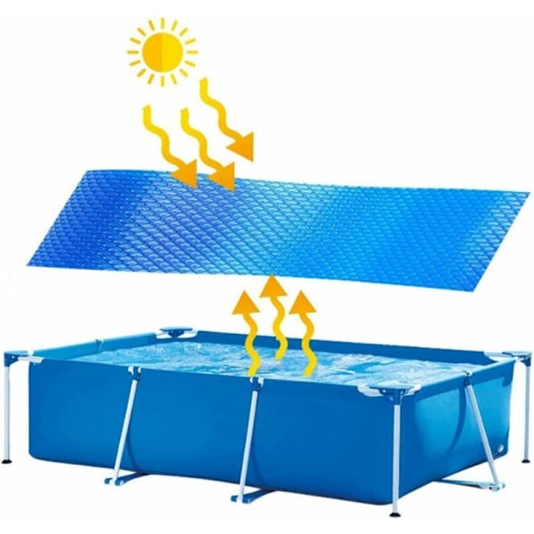 Bubbelplast - Rektangulärt solskydd för pool Skyddande överdrag Solvärmare för pool Utomhus Trädgård Termisk isoleringsfilm för swimmingpool 200cm x 300cm