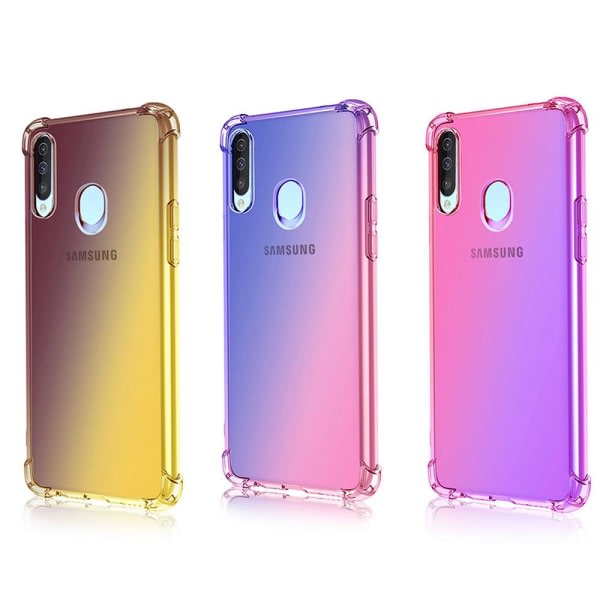 TG Samsung Galaxy A20S - Floveme Silikonskal Blå/Rosa