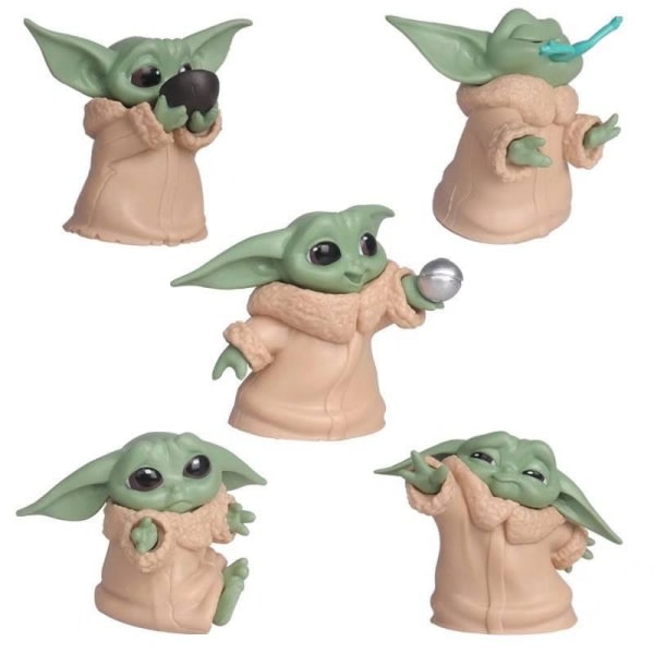 Mandalorian Baby Yoda Statuette Figur Legetøj Hjem Ornament Grøn