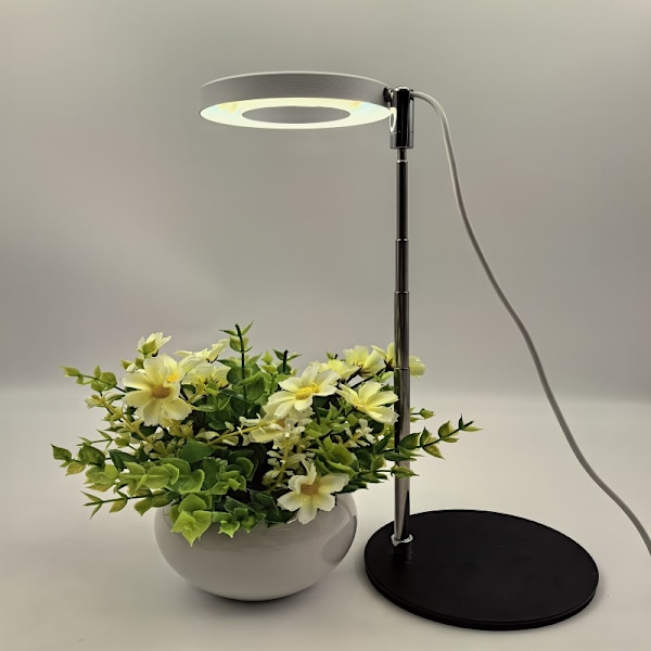 LED teleskopisk växtlampa tillväxtlampa ängelring suckulent rött och blått ljus fullspektrum blomtiming växtbelysning White Angel Ring Desktop 3.5 inches