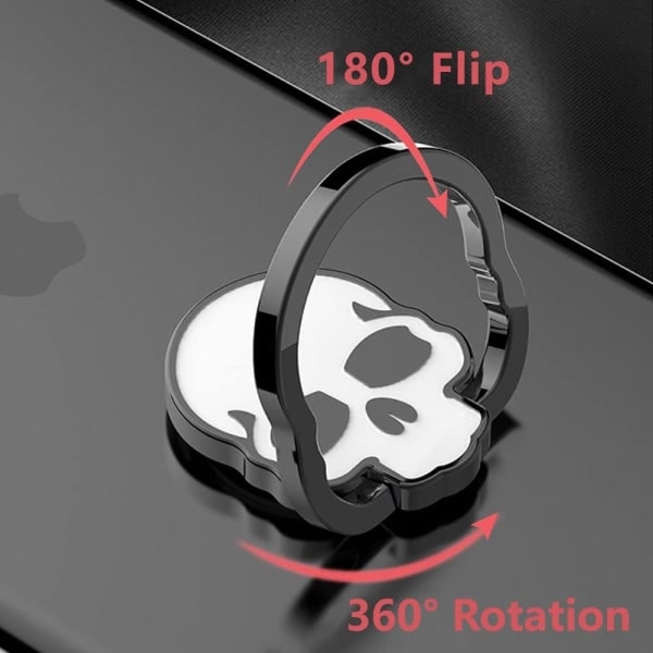 Kallojen Metallipuhelinrengas, 360° kierto Magneettinen Rengas Puhelimenpidike Puhelimen Rengaspidike Älypuhelimelle iPhone ja puhelimen kotelolle (punainen)