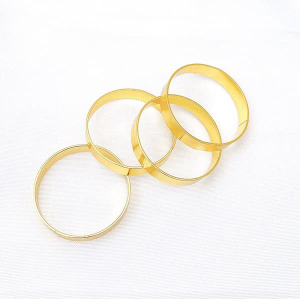 12 stk. metal servietringe guld - elegant servietring - juleservietringe - boho rund servietring guld til bryllupper - festmiddag