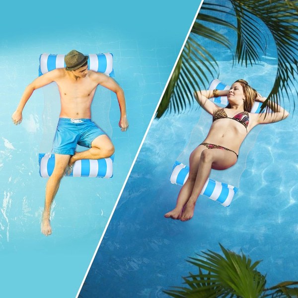 Galaxy Luftmadrass Pool Oppblåsbar Simsäng Vatten Hängmatta Float 4-i-1 for sommarfest