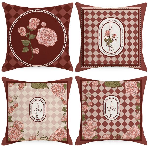 Set med 4 kuddfodral, 45x45cm kuddfodral dekoration