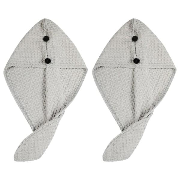 TG Snabbtorkande Hårhanddukspaket, 2-pack Absorberande Snabbgrå