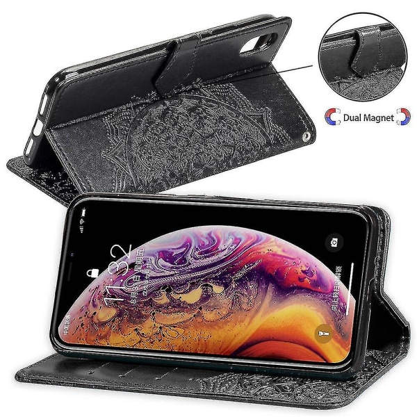 iPhone XR Fodral Läder Plånboksfodral Magnetiskt Flipskydd