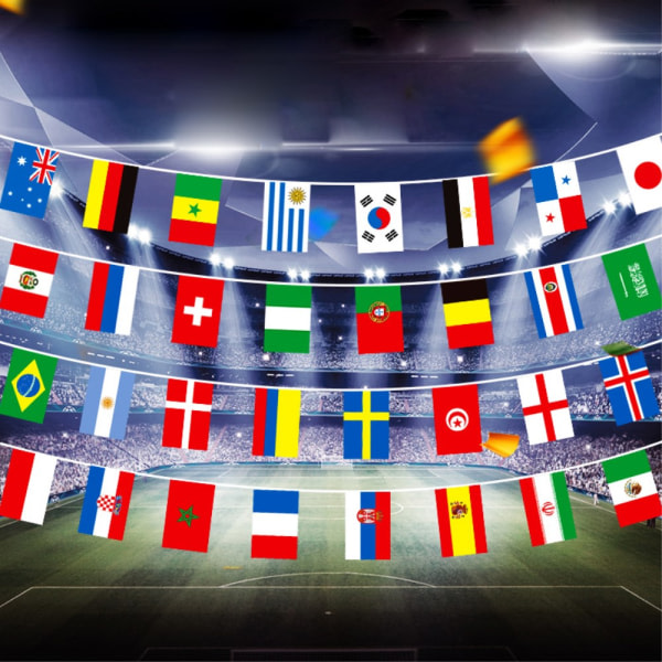 2018 FIFA World Cup Ryssland Fotboll Top 32 String Flag Banners, Si
