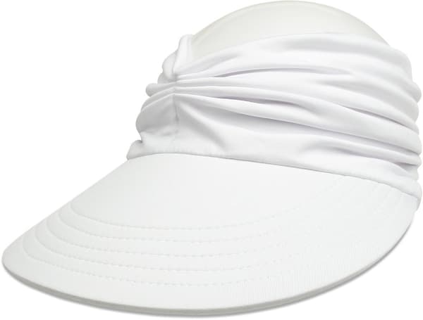 Solhatt for kvinner med bred brem, pustende bomullspolyester, lett sammenleggbar strandhatt for reise, hvit, én størrelse 56-60 cm