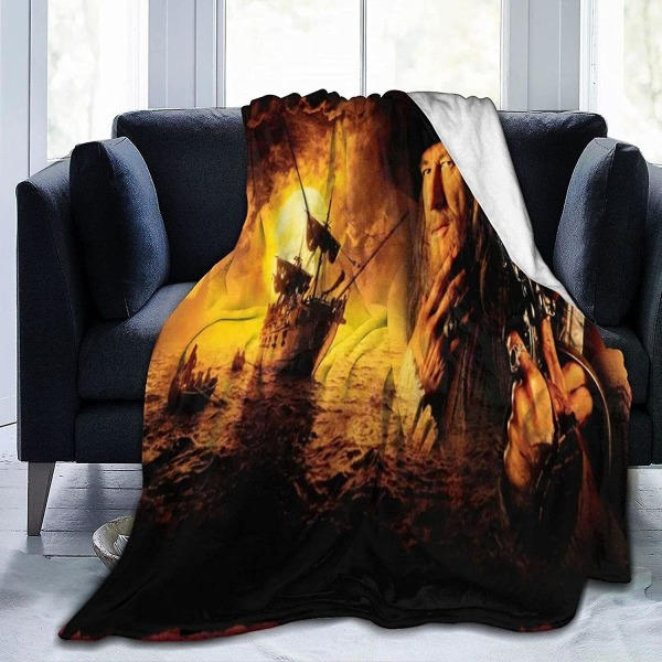 Pirates Of The Caribbean Fleece Tæppe Letvægtsfilt Åndbar Hyggelig Sengedækken Flere Størrelser Til Voksne Børn Teenagere Stort Soveværelse 50x40in 125x100cm