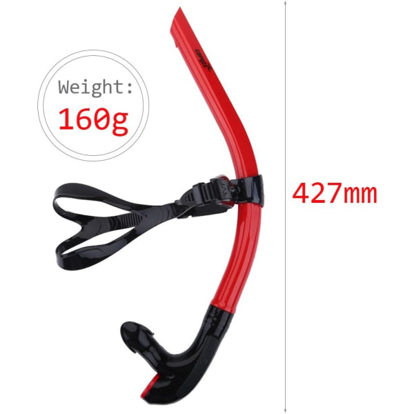 Galaxy Simträning Front Snorkel, Dykmunstycke Envejs Tømningsventil (rød)