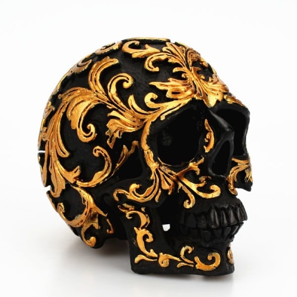 Hodeskalle Skulptur Ornament (1 stk, guld)