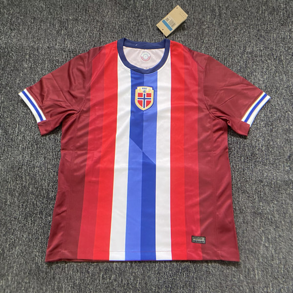 Kortärmad fotbollströja för säsongen 2425 i Norge, snabbtorkande, ventilerande sportkläder Hemmatröja Home XXL