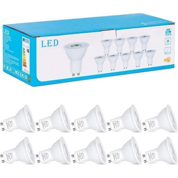 GU10 LED-spotlightlampor Kallvit 7W 720LM Ej dimbara för hembelysning 20-pack