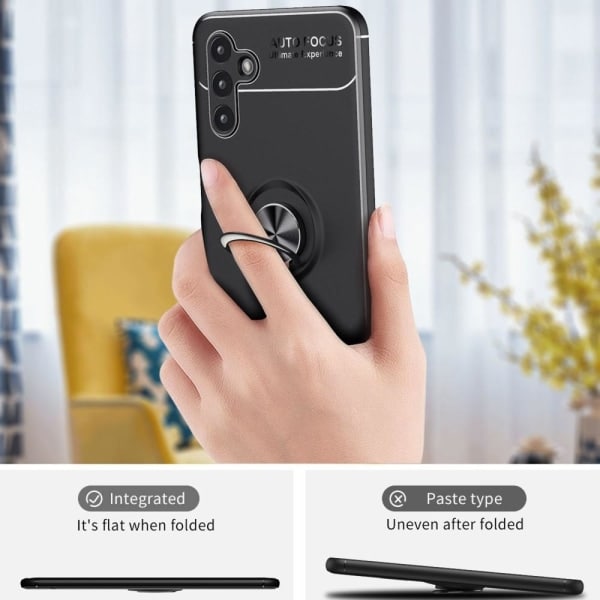 Samsung Galaxy A13 5G / A04s 4G TPU-etui med Finger Ring - Sort Sort