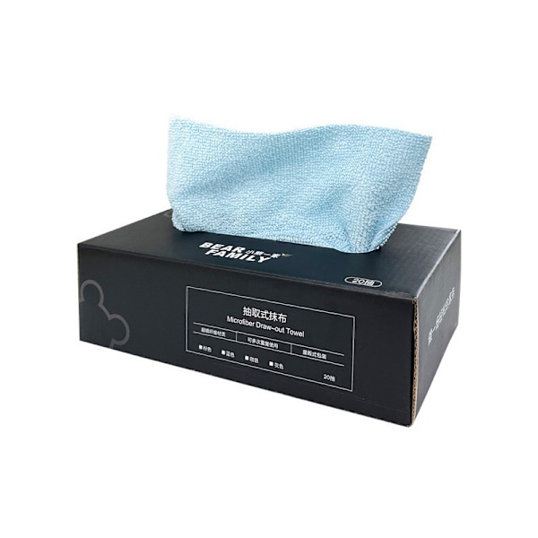 Kotitalous vetopyyhkeet imukykyiset mikrokuituiset keittiöliinat kertakäyttöiset hankaustyynyt laiskat rätit 20 blue strips in box (20*20cm)