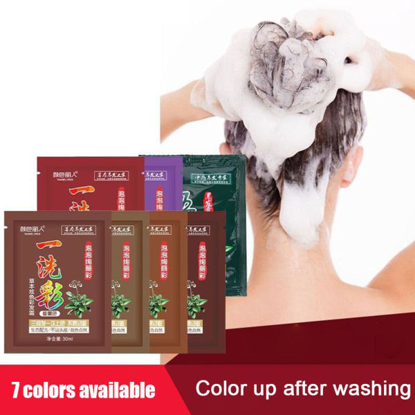 TG Hårfarve Instant Hair Dye Hårshampoo Sort Brun Dækker Kaffe 30ml
