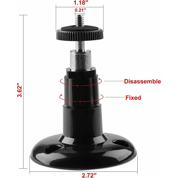 (2-pack) Väggfäste för inomhus-/utomhussäkerhetskamera, justerbart takfäste för Arlo, Arlo Pro och andra kompatibla modeller (svart)