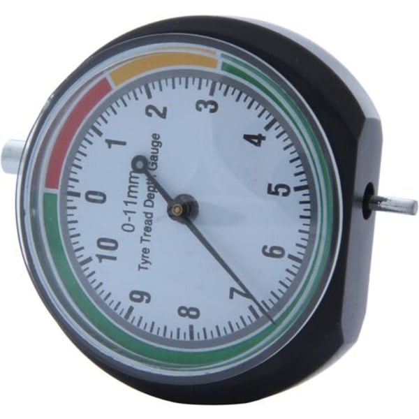 Däckmönsterdjupmätare - Djupmätverktyg - 0-11 mm/ 0-0,43 tum - Urtavla Diameter 44 mm (1,7 tum) - Tryckmätare för C