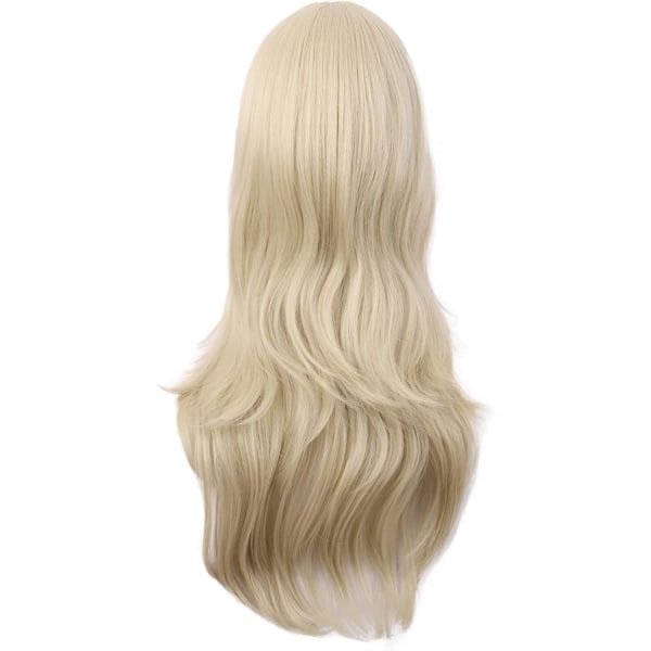 TG 80 cm sidolångt för kvinnor Långt lockigt hår syntetisk peruk (blond)