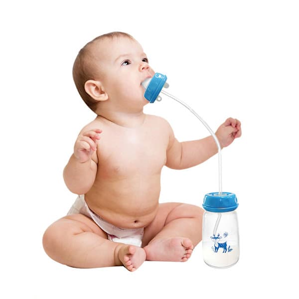 Handsfree 150 ml leveäkaulainen tuttipullo, vaaleanpunainen