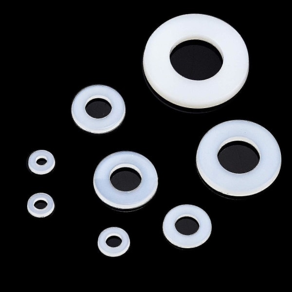 520 stk hvite nylon flate runde plastdistanser M2-M10