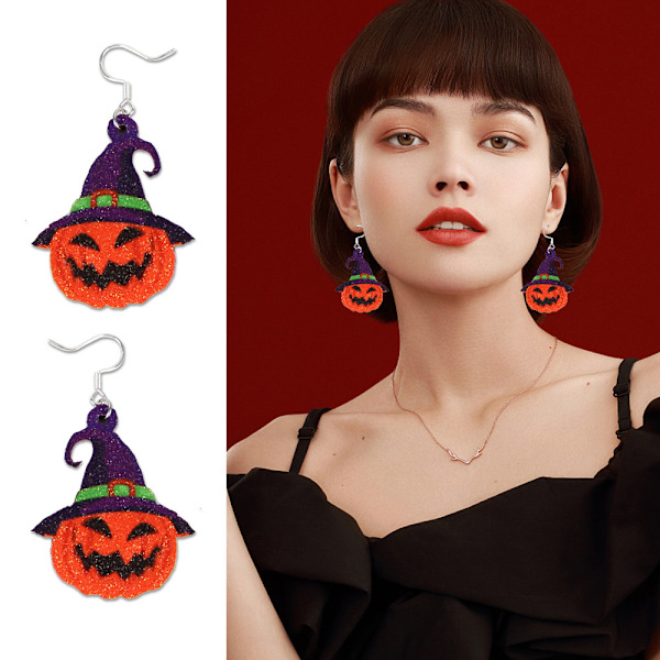 Nye Halloween-serie øreringe horror kranium øjenæble vedhæng øreringe spøgelsesfest dekoration kreativt smykke Skeleton Halloween Earrings