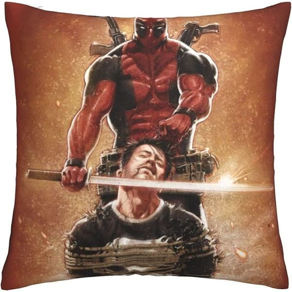 Deadpool Blødt Pudebetræk 45 X 45 Cm Firkantede Pudebetræk Komfortable Dekorative Pudebetræk Luksuriøst Betræk til Sofa Soveværelse med Usynlig