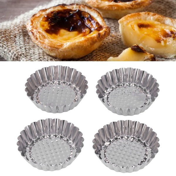 Bakformar 12 st Rostfritt Stål Runda Spets Ägg Tårta Formar