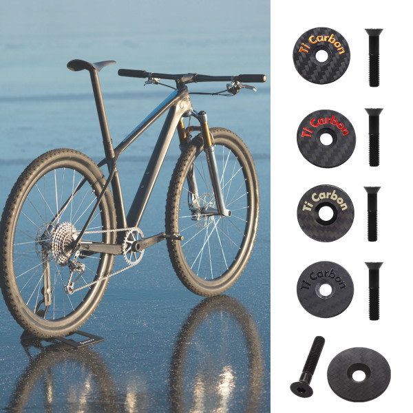 Cykelheadset Cap Cover Enkel montering Udomhuscykling kringudstyr Svart Logotyp