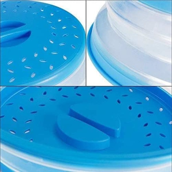 Galaxy 2pack hopfällbart cover (rød+blått) BPA-fri mikrovågsstænkbeskyttelse durkslag