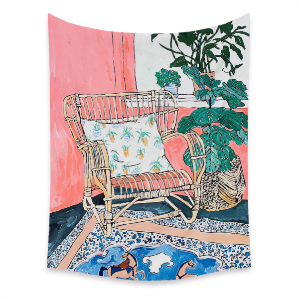 Wekity Botanisk Boho Hemtapet Estetisk Konst Hem Bakgrund Tyg Ornament Present Mandala Gobeläng Ornament (ZJ825-66, 51 X 59 tum)