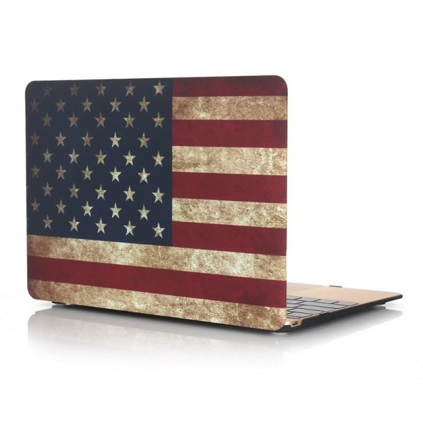 Skal for Macbook 12-tum - USA:s flagga Blå, Vit &amp; Stav