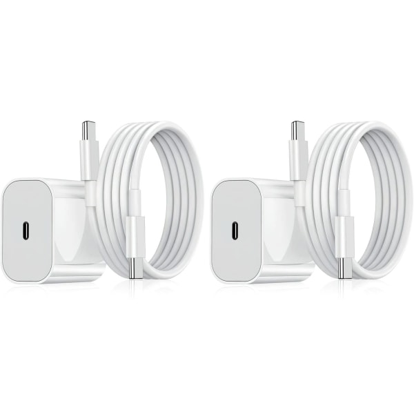 2-Pakning - Lader for Samsung 25W Adapter+Kabel USB-C Hurtiglader