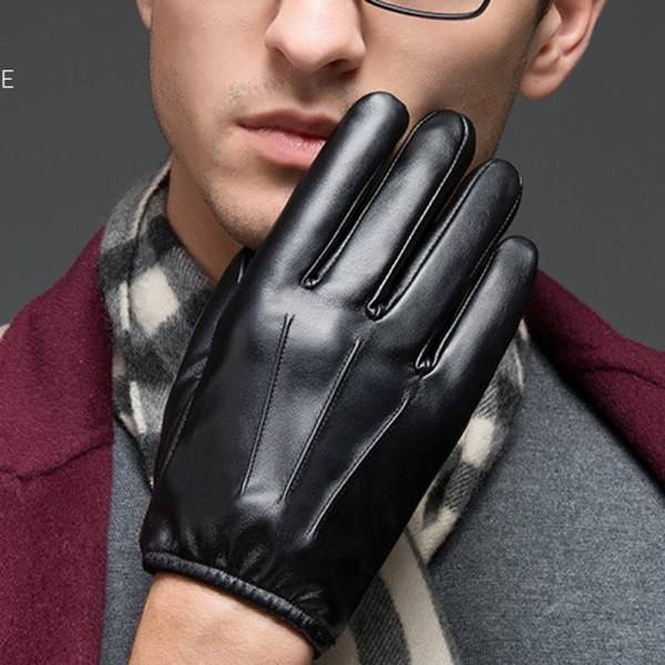 Høst/Vinter Mænd Udendørs Handsker PU Læder Tynd Touch Skærm Hold Varme Politi xl