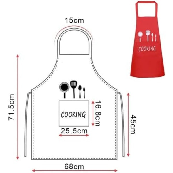 2-pakkivedetön keittiöesiliina miehille ja naisille, Unisex Chef Kitch