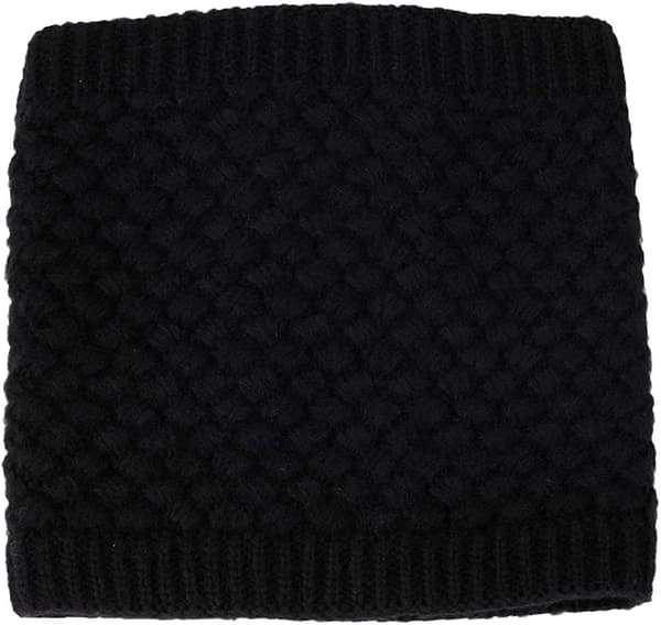 Women's Winter Neck Warmer Gaiter Double Layer Soft Fleece Lined Thick Knitted Circle Scarf Windproof