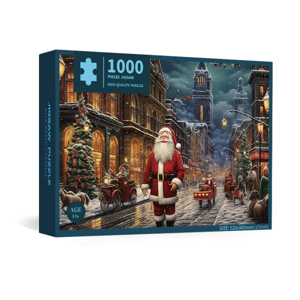 Adventtipeli 1000 palaa Joulukalenteripussi Countdown Calendar Countdown Box Puzzle aikuisille lapsille A Road